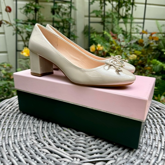 Kate Spade Beverly Bow Pump Patent Tusk Sz 7.5 - Picture 9 of 10